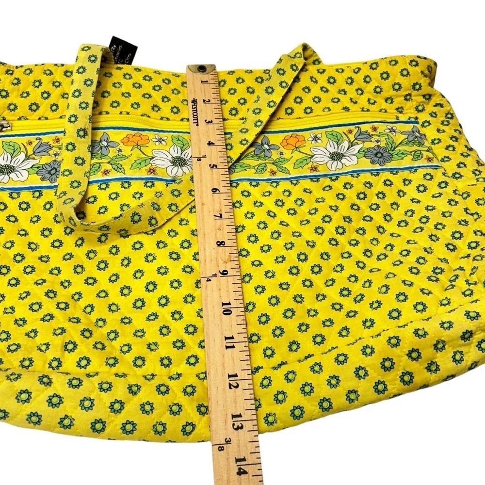 Quilted Shoulder Handbag Yellow And Blue Floral
